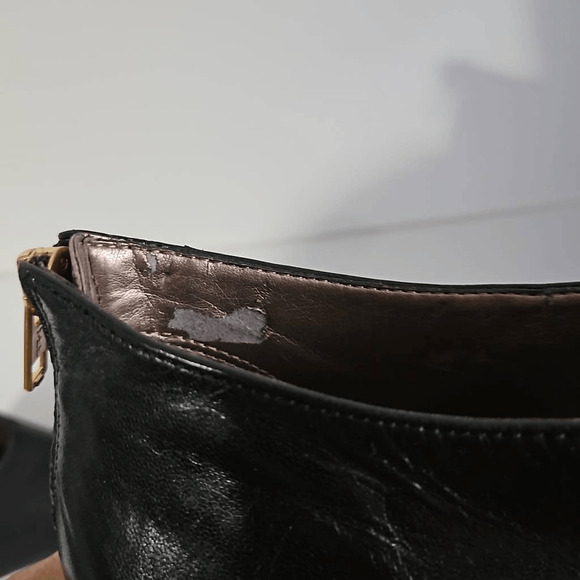 Easy Spirit Women's Size 7 Zip Up Bootie Heels Black Faux Patent Leather - Picture 9 of 9